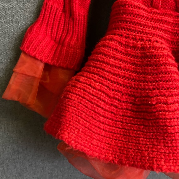 AiLe Rabbit 100 Red Baby Dress Cable Knit Sweater ~Size 12 Months Holiday (h) - Picture 4 of 9